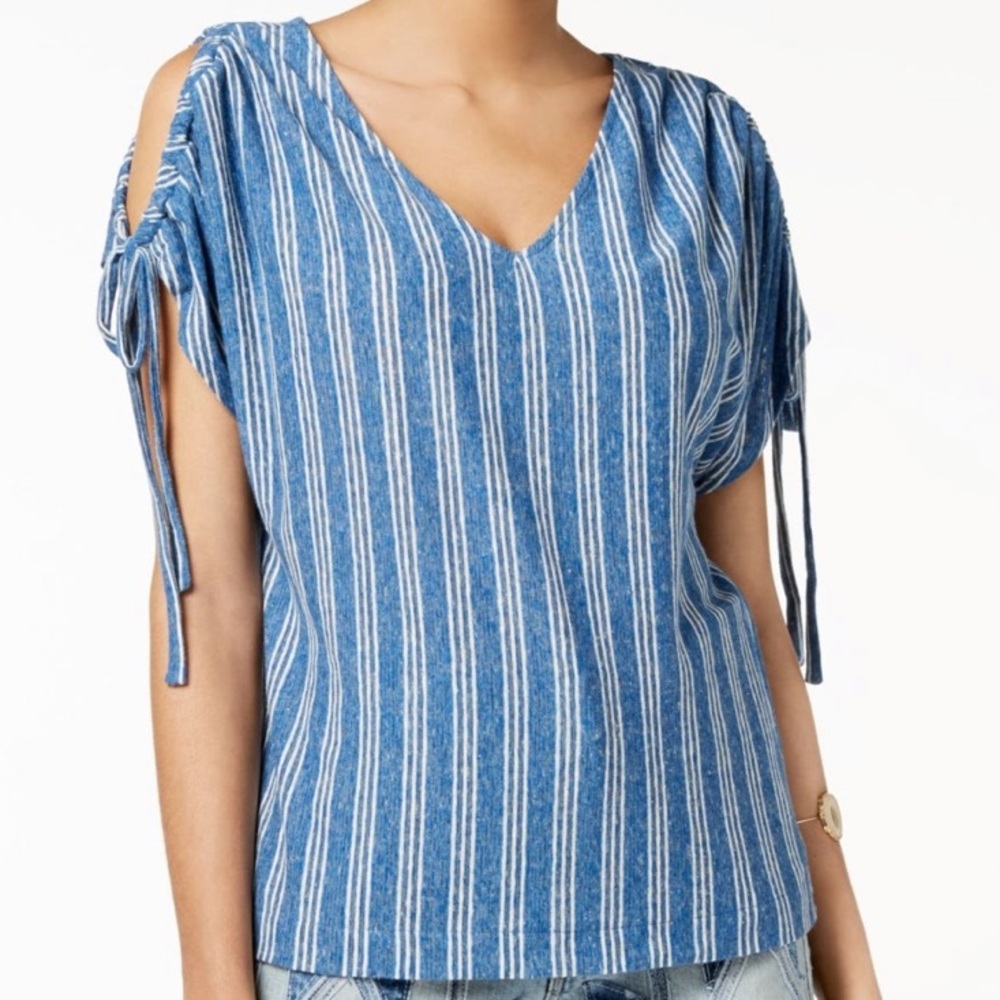 Lucky Brand Women’s V Neck Peasant Top (M)